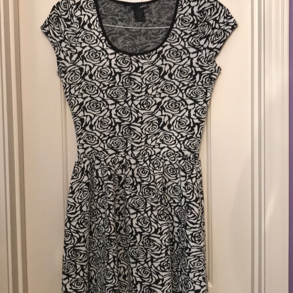 Aqua rose patterned dress